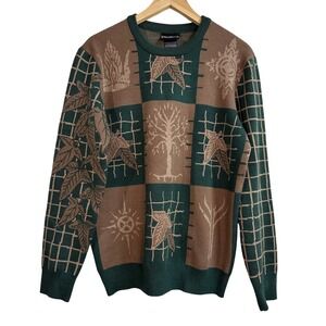 Lord of the Rings BoxLunch Mens Small Icon Green Brown Knit Sweater LOTR RARE
